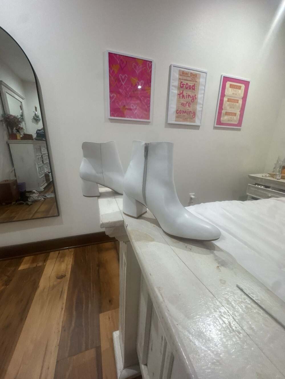 chinese laundry white booties
